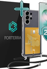 Forterra Forterra Samsung Galaxy S26 Ultra Hoesje Pashouder met Koord Met 2x Screenprotector