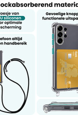 Forterra Forterra Samsung Galaxy S26 Ultra Hoesje Pashouder met Koord Met 2x Screenprotector