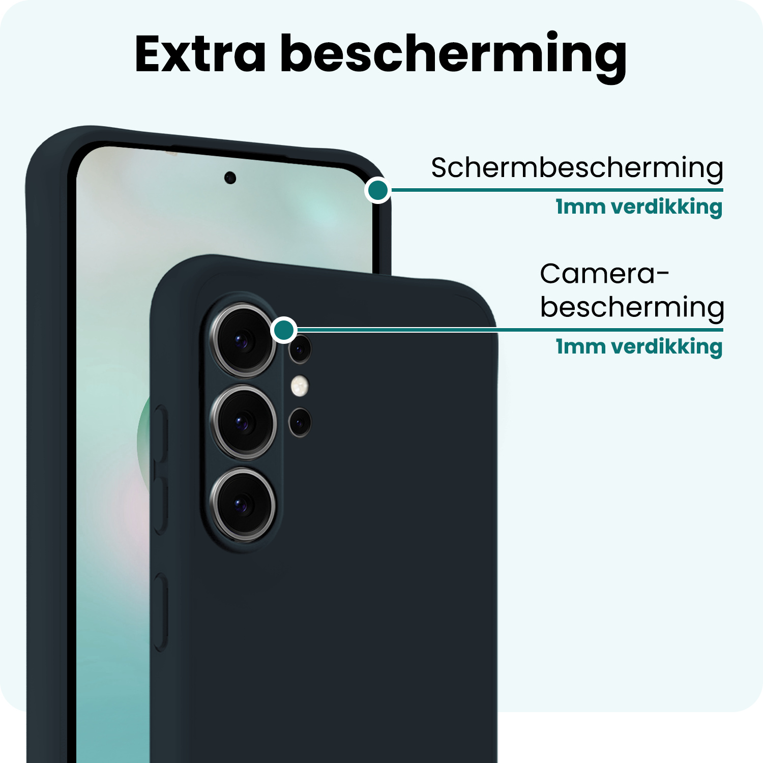 Forterra Forterra Samsung Galaxy S26 Ultra Hoesje Siliconen - Donkerblauw - 2 PACK