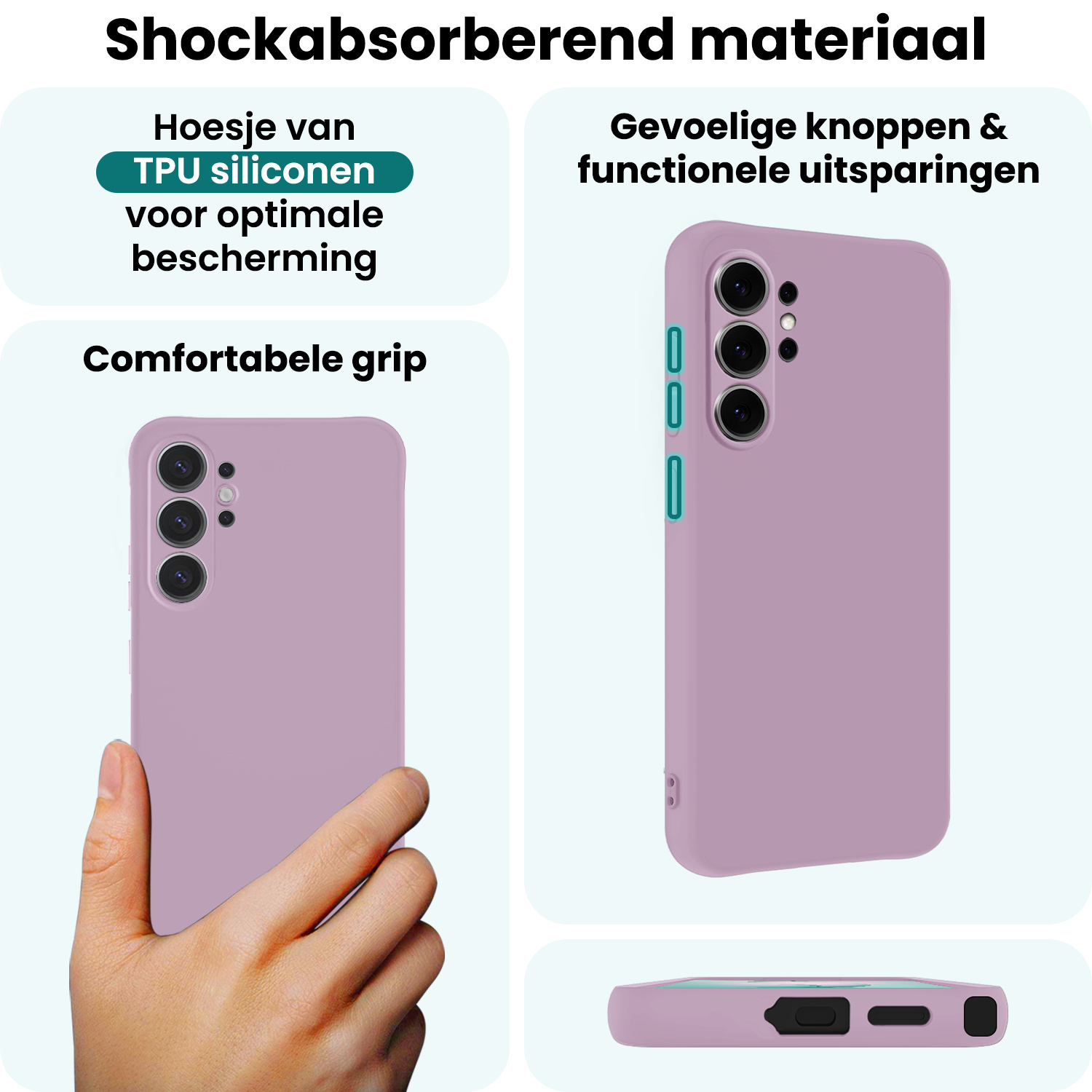 Forterra Forterra Samsung Galaxy S26 Ultra Hoesje Siliconen - Lila - 2 PACK