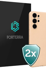 Forterra Forterra Samsung Galaxy S26 Ultra Hoesje Siliconen - Zand - 2 PACK