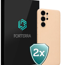 Forterra Forterra Samsung Galaxy S26 Ultra Hoesje Siliconen - Zand - 2 PACK