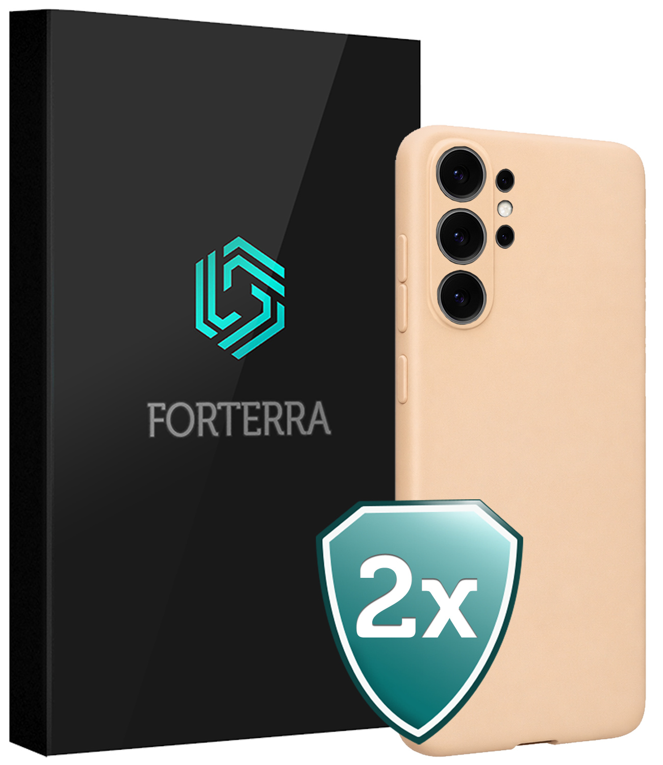 Forterra Forterra Samsung Galaxy S26 Ultra Hoesje Siliconen - Zand - 2 PACK