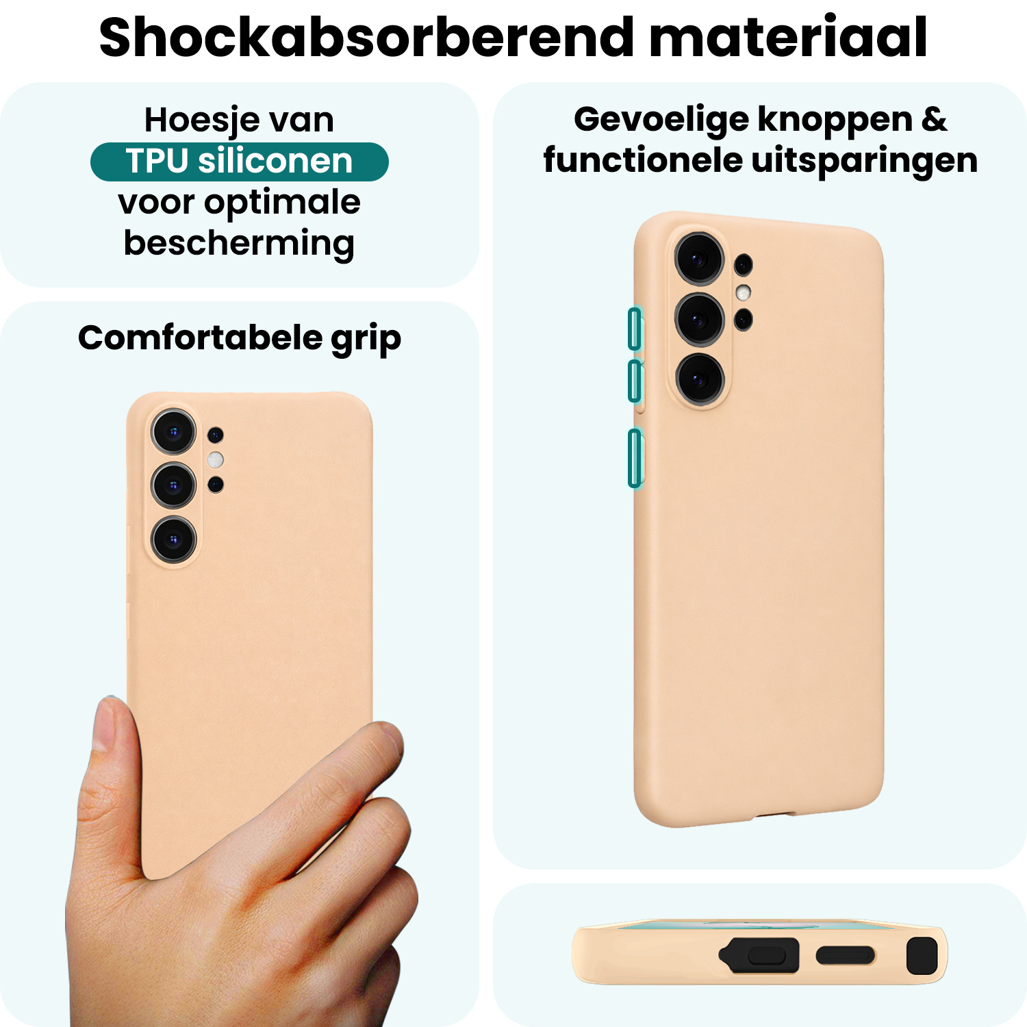 Forterra Forterra Samsung Galaxy S26 Ultra Hoesje Siliconen - Zand - 2 PACK