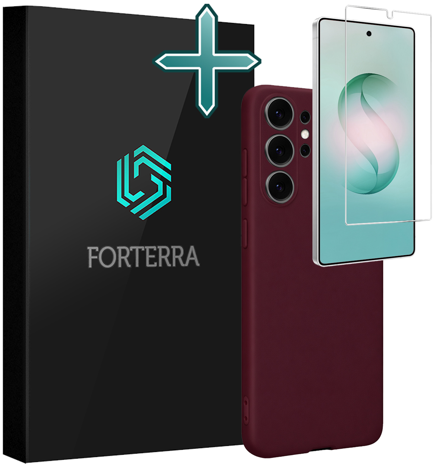 Forterra Forterra Samsung Galaxy S26 Ultra Hoesje Siliconen Met Screenprotector - Aubergine