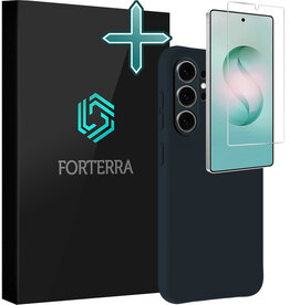 Forterra Forterra Samsung Galaxy S26 Ultra Hoesje Siliconen Met Screenprotector - Donkerblauw