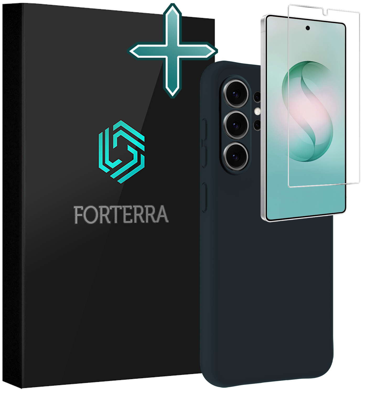 Forterra Forterra Samsung Galaxy S26 Ultra Hoesje Siliconen Met Screenprotector - Donkerblauw