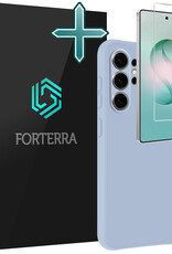Forterra Forterra Samsung Galaxy S26 Ultra Hoesje Siliconen Met Screenprotector - Lichtblauw