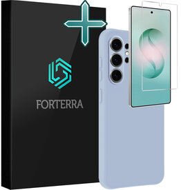 Forterra Forterra Samsung Galaxy S26 Ultra Hoesje Siliconen Met Screenprotector - Lichtblauw