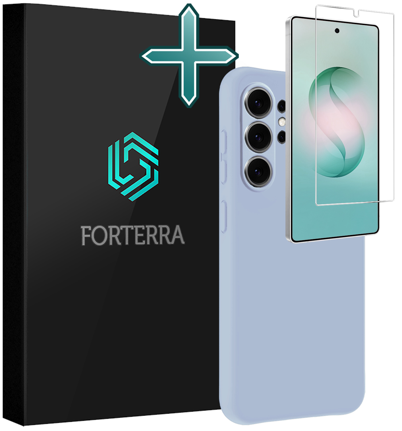 Forterra Forterra Samsung Galaxy S26 Ultra Hoesje Siliconen Met Screenprotector - Lichtblauw