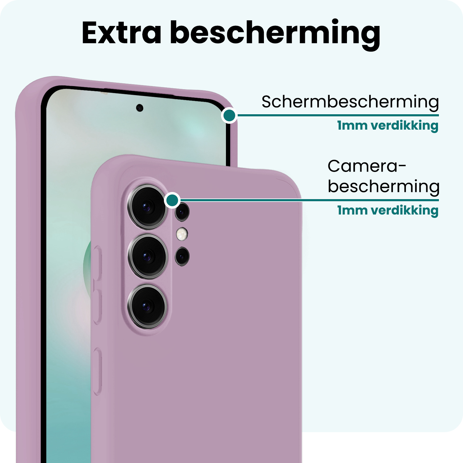 Forterra Forterra Samsung Galaxy S26 Ultra Hoesje Siliconen Met Screenprotector - Lila