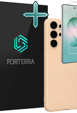 Forterra Forterra Samsung Galaxy S26 Ultra Hoesje Siliconen Met Screenprotector - Zand