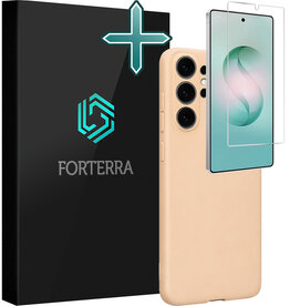 Forterra Forterra Samsung Galaxy S26 Ultra Hoesje Siliconen Met Screenprotector - Zand