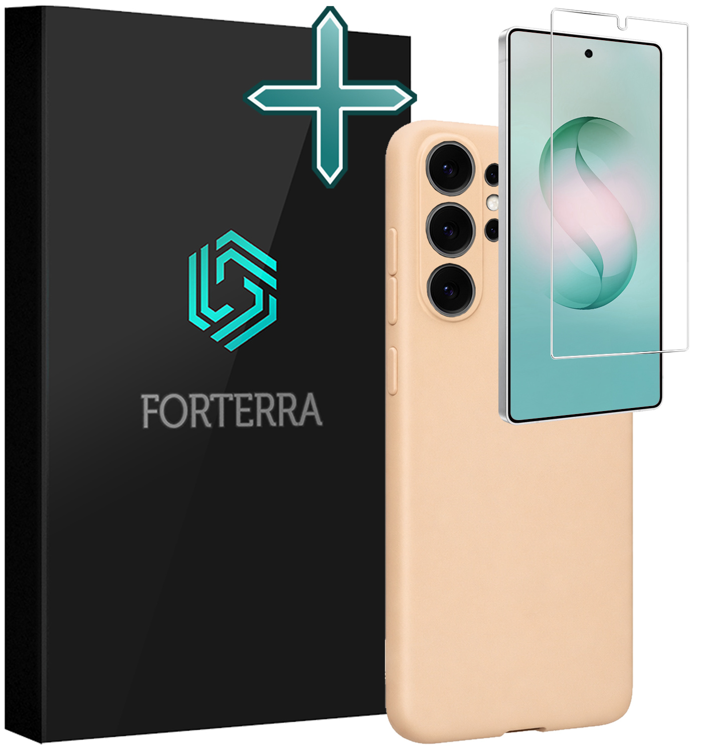 Forterra Forterra Samsung Galaxy S26 Ultra Hoesje Siliconen Met Screenprotector - Zand