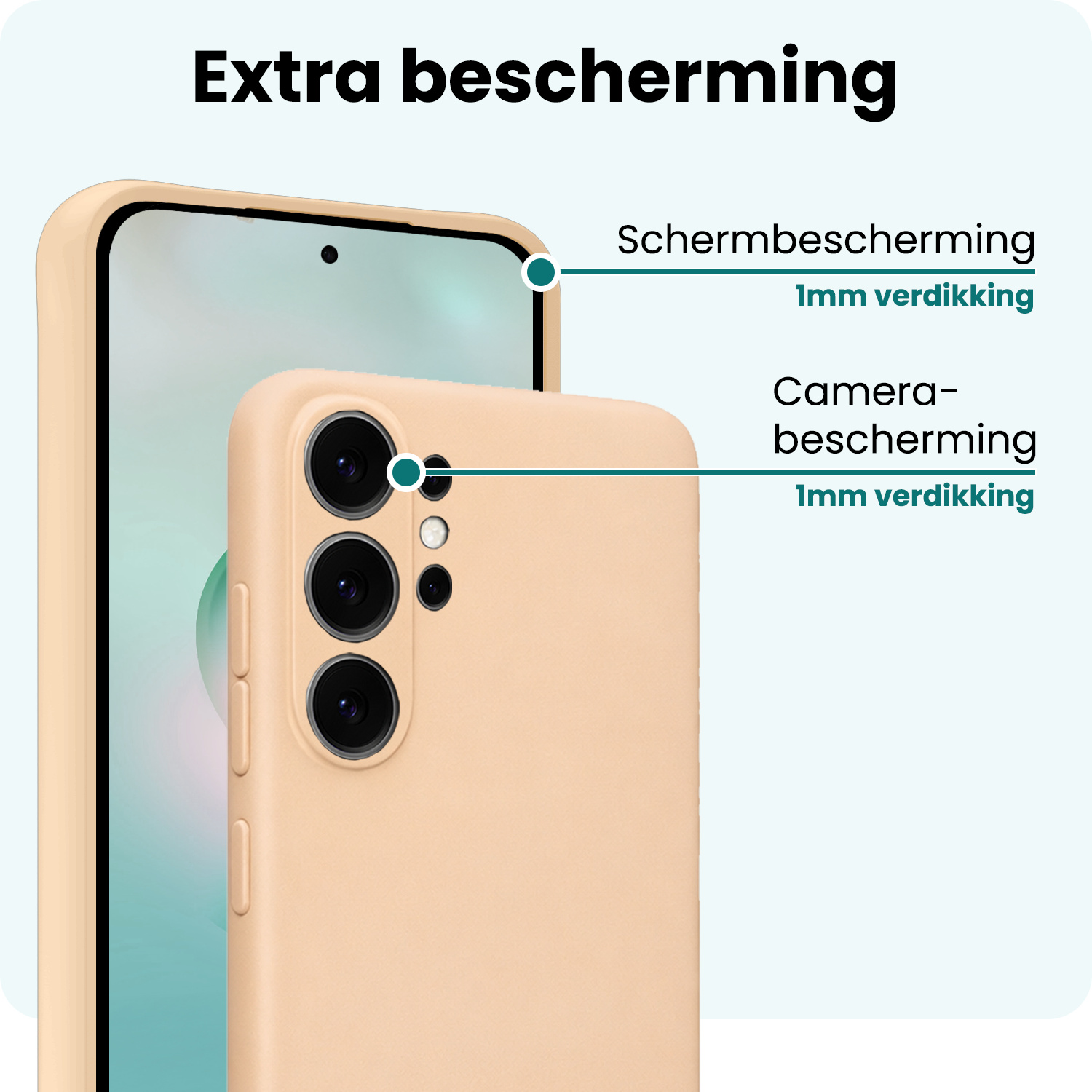 Forterra Forterra Samsung Galaxy S26 Ultra Hoesje Siliconen Met Screenprotector - Zand