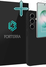 Forterra Forterra Samsung Galaxy S26 Ultra Hoesje Siliconen Met Screenprotector - Zwart