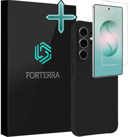 Forterra Forterra Samsung Galaxy S26 Ultra Hoesje Siliconen Met Screenprotector - Zwart