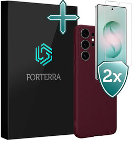Forterra Forterra Samsung Galaxy S26 Ultra Hoesje Siliconen Met 2x Screenprotector - Aubergine