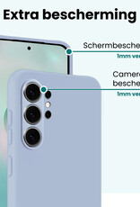 Forterra Forterra Samsung Galaxy S26 Ultra Hoesje Siliconen Met 2x Screenprotector - Lichtblauw