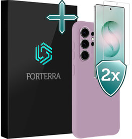 Forterra Forterra Samsung Galaxy S26 Ultra Hoesje Siliconen Met 2x Screenprotector - Lila
