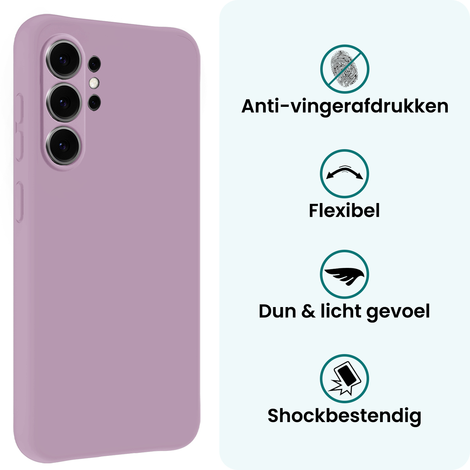 Forterra Forterra Samsung Galaxy S26 Ultra Hoesje Siliconen Met 2x Screenprotector - Lila