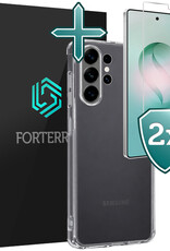 Forterra Forterra Samsung Galaxy S26 Ultra Hoesje Siliconen Met 2x Screenprotector - Transparant