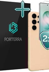 Forterra Forterra Samsung Galaxy S26 Ultra Hoesje Siliconen Met 2x Screenprotector - Zand