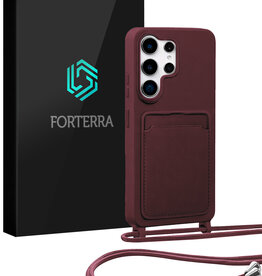 Forterra Forterra Samsung Galaxy S26 Ultra Hoesje Pashouder met Koord - Aubergine