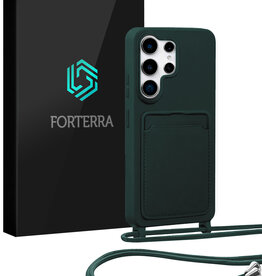 Forterra Forterra Samsung Galaxy S26 Ultra Hoesje Pashouder met Koord - Donkergroen