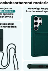 Forterra Forterra Samsung Galaxy S26 Ultra Hoesje Pashouder met Koord Met Screenprotector - Donkergroen
