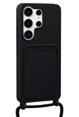 Forterra Forterra Samsung Galaxy S26 Ultra Hoesje Pashouder met Koord Met Screenprotector - Zwart