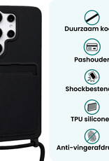 Forterra Forterra Samsung Galaxy S26 Ultra Hoesje Pashouder met Koord Met 2x Screenprotector - Zwart