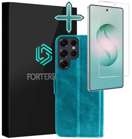 Forterra Forterra Samsung Galaxy S26 Ultra Hoesje Bookcase Met Screenprotector - Turquoise