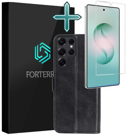 Forterra Forterra Samsung Galaxy S26 Ultra Hoesje Bookcase Met Screenprotector - Zwart