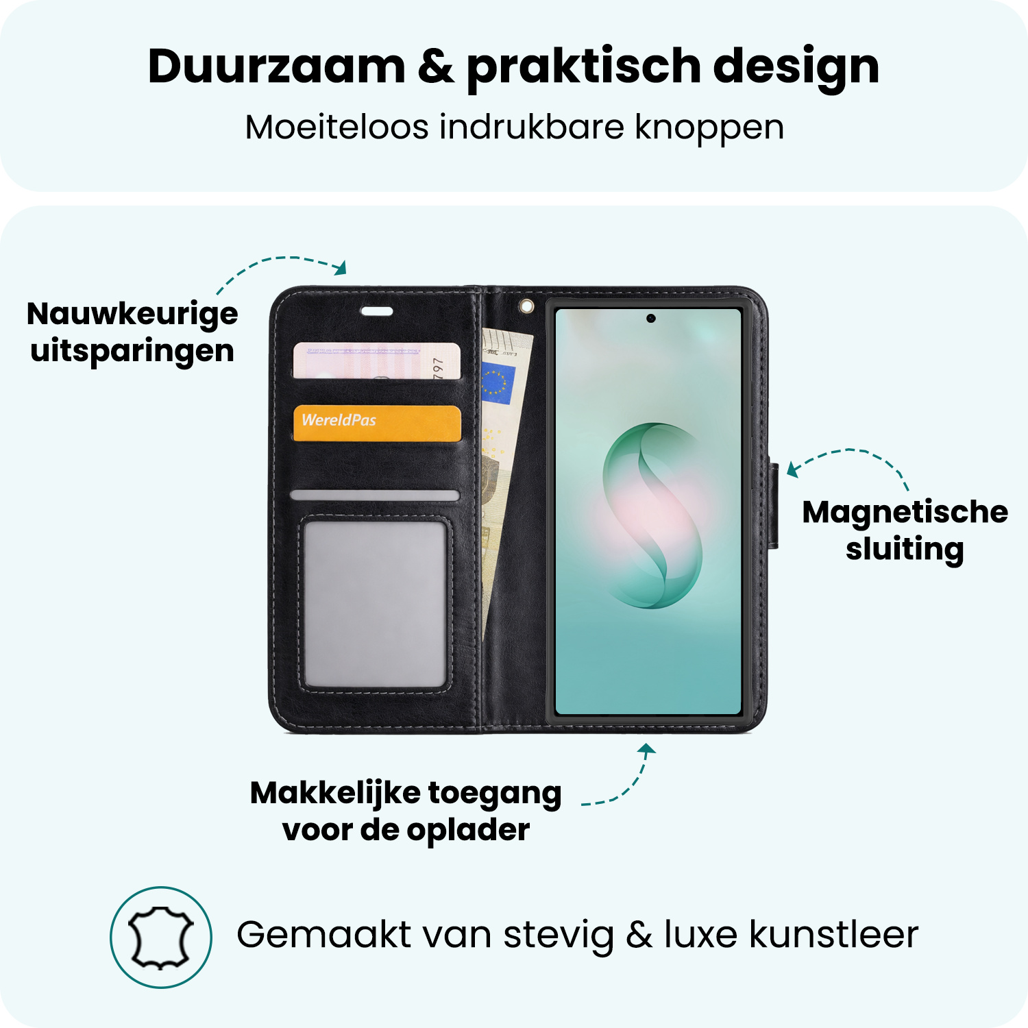 Forterra Forterra Samsung Galaxy S26 Ultra Hoesje Bookcase Met 2x Screenprotector - Zwart