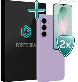 Forterra Forterra Samsung Galaxy S26 Plus Hoesje Siliconen Met 2x Screenprotector - Lila