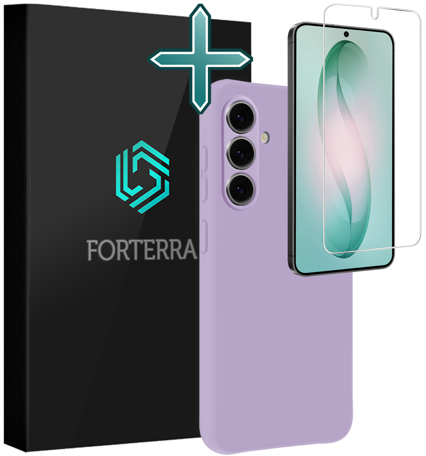 Forterra Forterra Samsung Galaxy S26 Plus Hoesje Siliconen Met Screenprotector - Lila