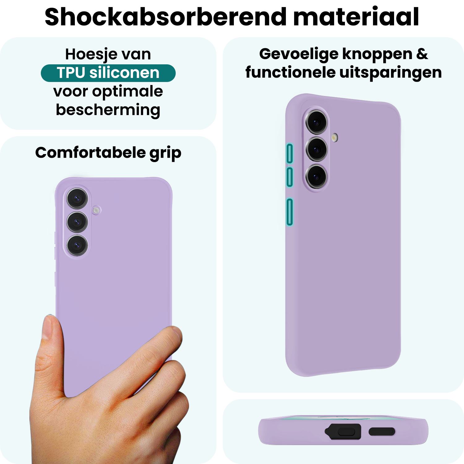 Forterra Forterra Samsung Galaxy S26 Plus Hoesje Siliconen Met Screenprotector - Lila