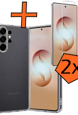 Nomfy Nomfy Samsung Galaxy S26 Ultra Hoesje Siliconen Met 2x Screenprotector - Transparant