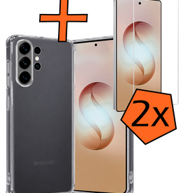 Nomfy Nomfy Samsung Galaxy S26 Ultra Hoesje Siliconen Met 2x Screenprotector - Transparant