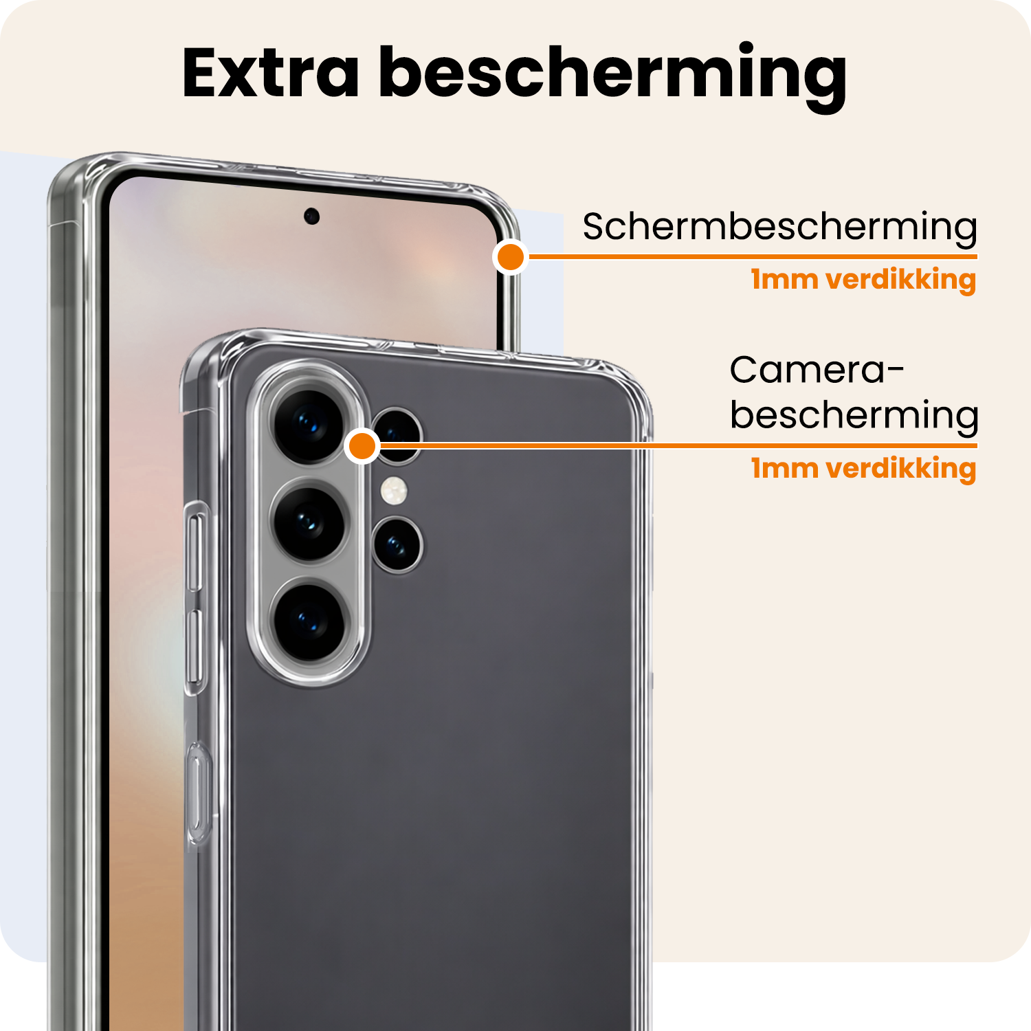 Nomfy Nomfy Samsung Galaxy S26 Ultra Hoesje Siliconen Met Screenprotector - Transparant