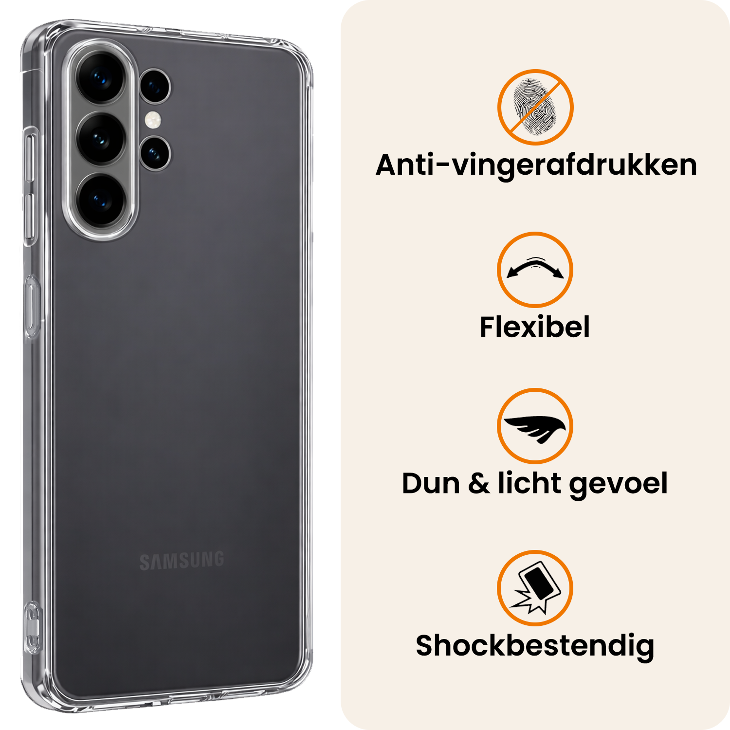 Nomfy Nomfy Samsung Galaxy S26 Ultra Hoesje Siliconen - Transparant