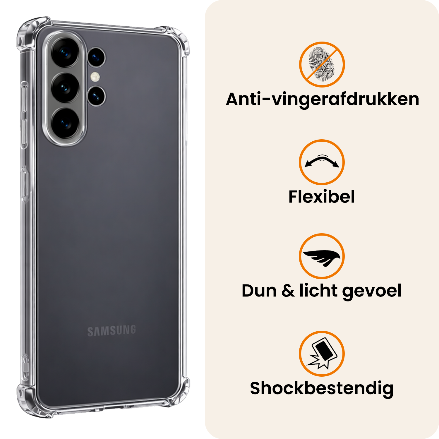 Nomfy Nomfy Samsung Galaxy S26 Ultra Hoesje Shockproof Met 2x Screenprotector