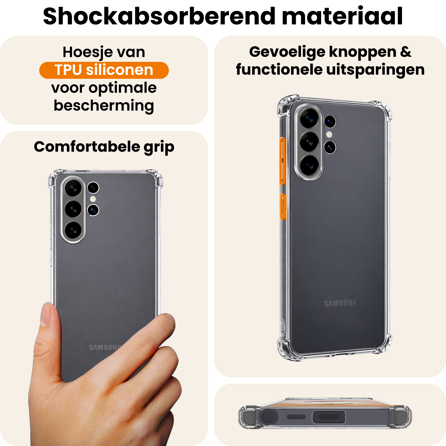 Nomfy Nomfy Samsung Galaxy S26 Ultra Hoesje Shockproof - Transparant