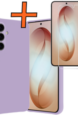 Nomfy Nomfy Samsung Galaxy S26 Plus Hoesje Siliconen Met Screenprotector - Lila