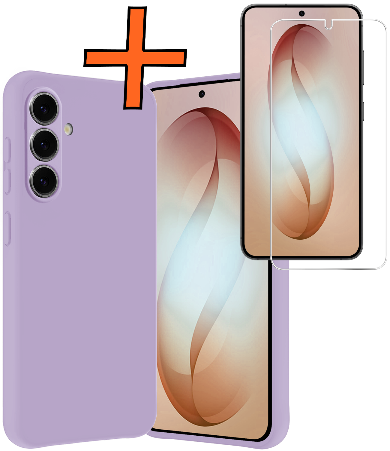 Nomfy Nomfy Samsung Galaxy S26 Plus Hoesje Siliconen Met Screenprotector - Lila