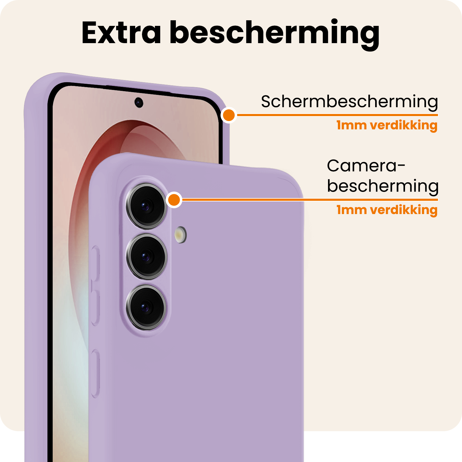 Nomfy Nomfy Samsung Galaxy S26 Plus Hoesje Siliconen Met Screenprotector - Lila