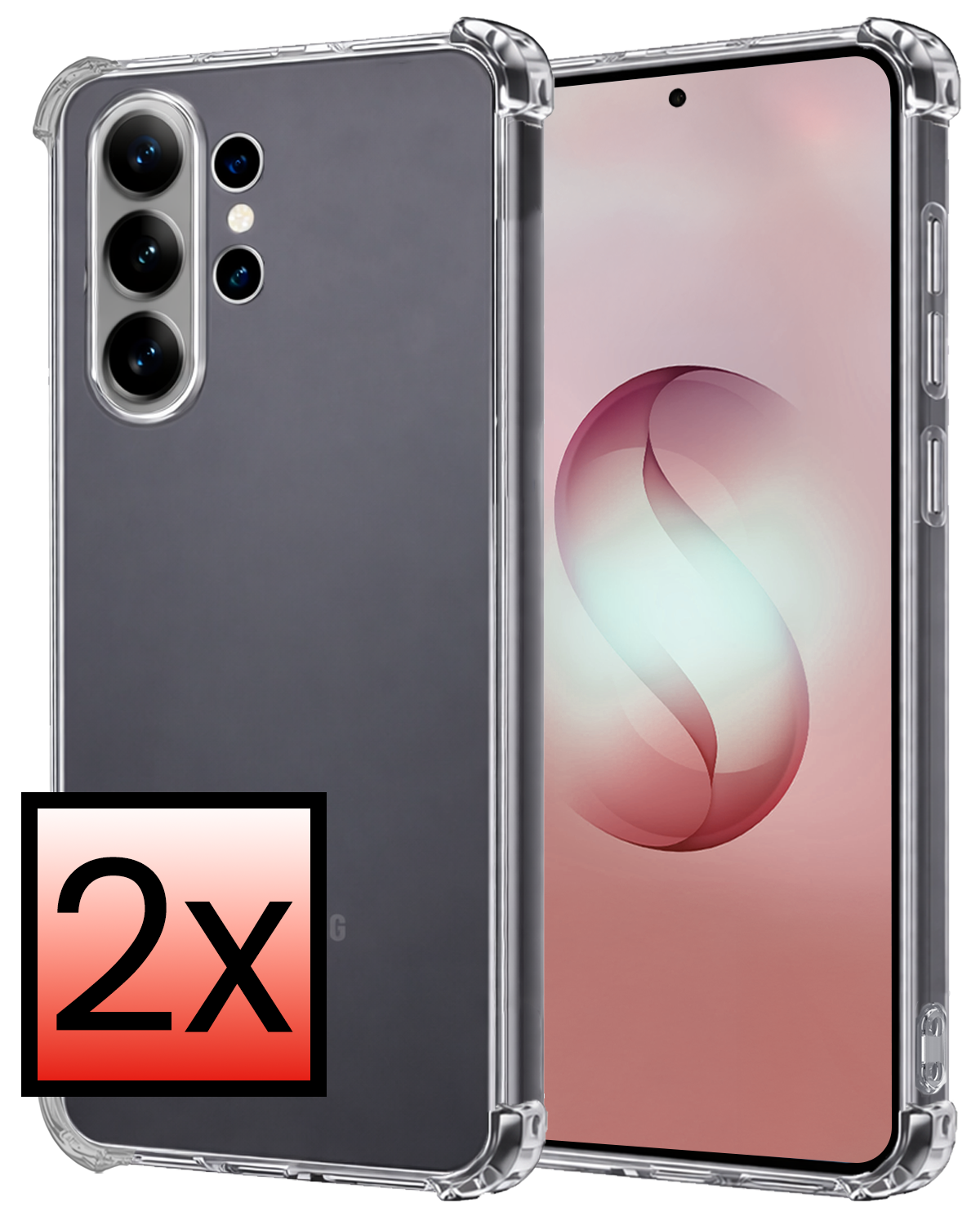 NoXx NoXx Samsung Galaxy S26 Ultra Hoesje Shockproof - Transparant - 2 PACK