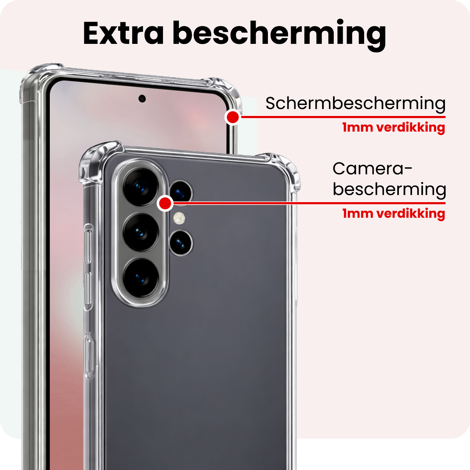 NoXx NoXx Samsung Galaxy S26 Ultra Hoesje Shockproof - Transparant