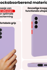 NoXx NoXx Samsung Galaxy S26 Plus Hoesje Siliconen Met 2x Screenprotector - Lila